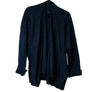 RDI Knit Open Front Cardigan Blue Cotton Acrylic Long Sleeves 3X New